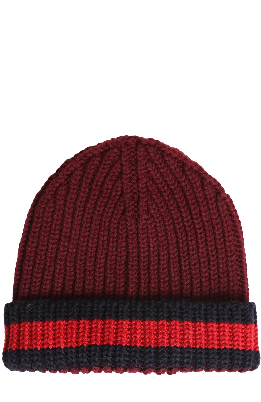Мужская шерстяная шапка GUCCI бордового цвета, арт. 429753/4G206 | Фото 1 (Материал: Текстиль, Шерсть; Кросс-КТ: Трикотаж)