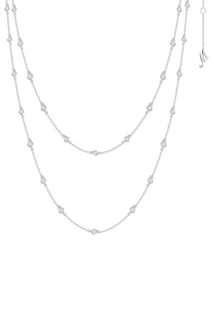 Женские колье MERCURY бесцветного цвета, арт. MN5775/WG/RD1.40 | Фото 1 (Материал сплава: Белое золото; Драгоценные камни: Бриллианты)
