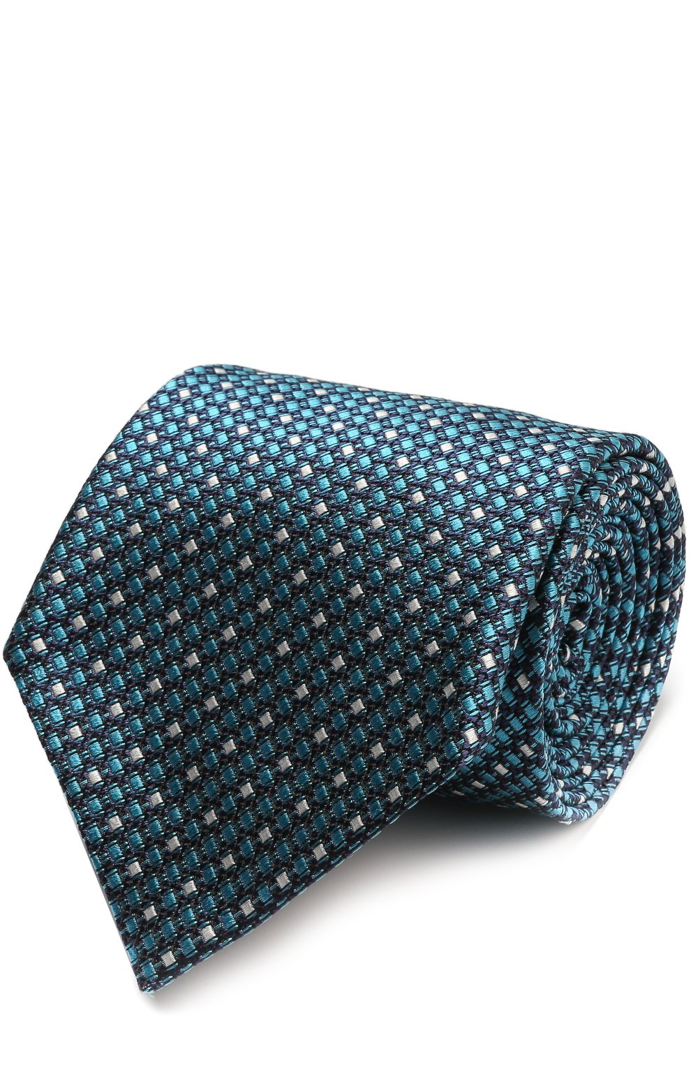 С принтом Ermenegildo Zegna, Шелковый галстук с узором Ermenegildo Zegna, Италия, Зелёный, Шелк: 100%;, 2072413  - купить