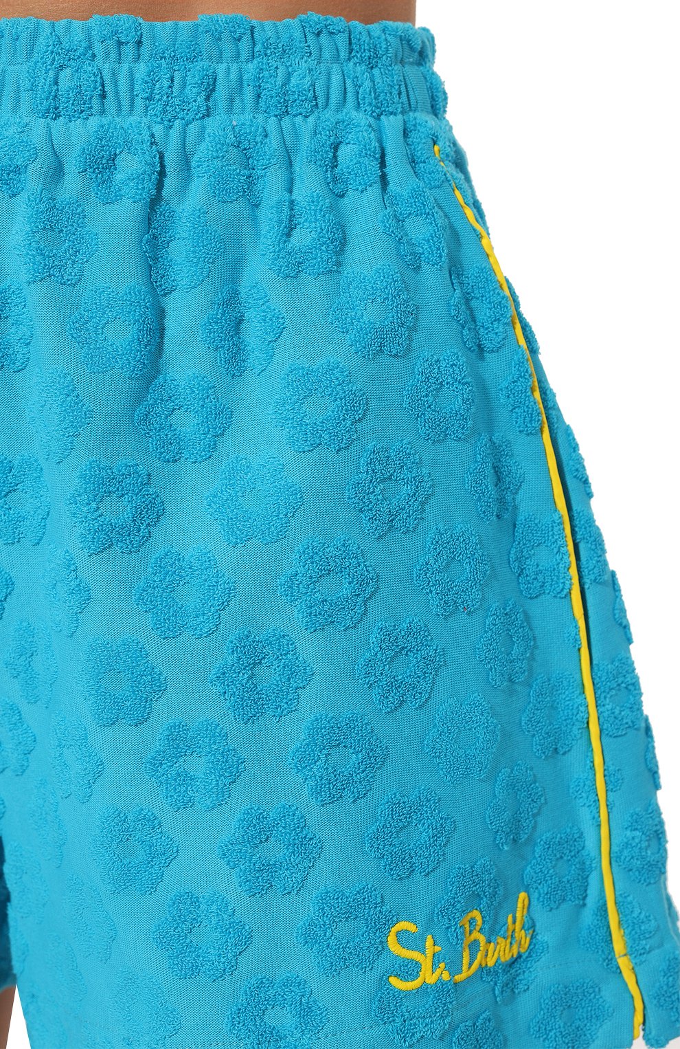 Женские хлопковые шорты MC2 SAINT BARTH синего цвета, арт. STBW/CATE/05977D | Фото 5 (Женское Кросс-КТ: Шорты-одежда, Шорты-пляжная одежда; Длина Ж (юбки, платья, шорты): Мини; Материал сплава: Проставлено; Материал внешни й: Хлопок; Стили: Спорт-шик; Драгоценные камни: Проставлено)