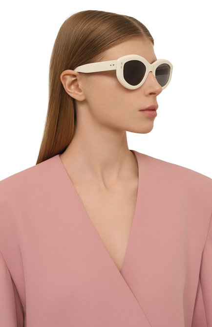 Женские солнцезащитные очки ISABEL MARANT белого цвета, арт. IM0105/G SZJ | Фото 2 (Тип очков: С/з; Оптика Гендер: оптика-женское; Очки форма: Овальные)