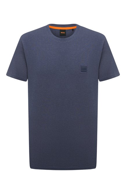 Мужская хлопковая футболка BOSS ORANGE темно-синего цвета по цене 6500 руб., арт. 50472584 | Фото 1