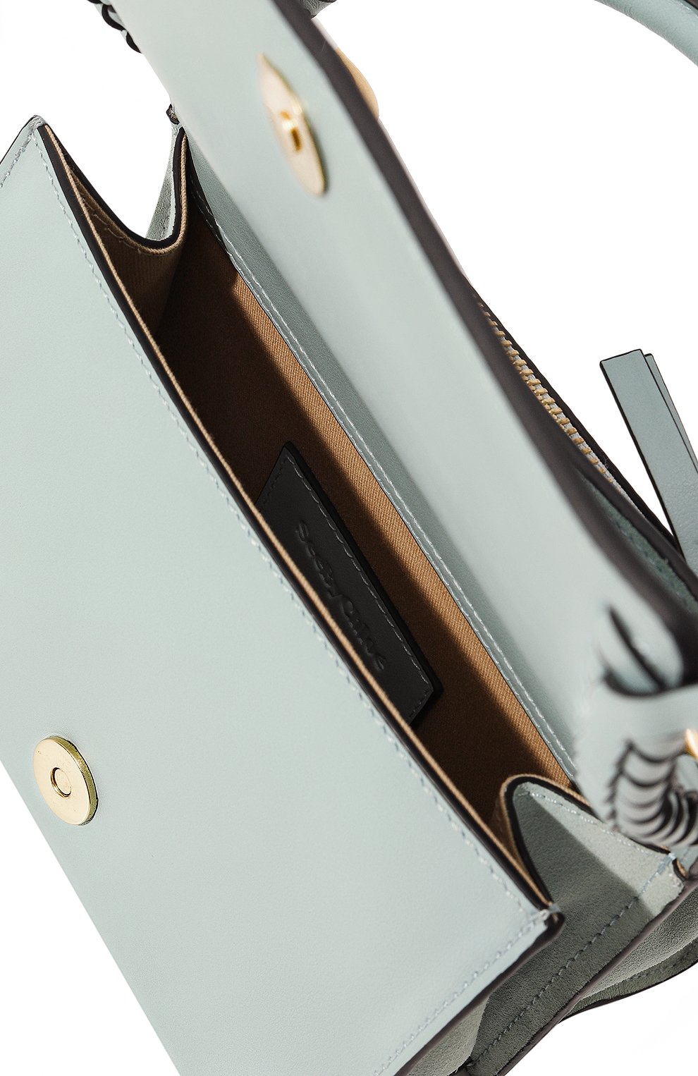Женские сумка tilda mini SEE BY CHLOÉ светло-голубого цвета, арт. CHS20ASA6869541D | Фото 5 (Материал: Натуральная кожа)