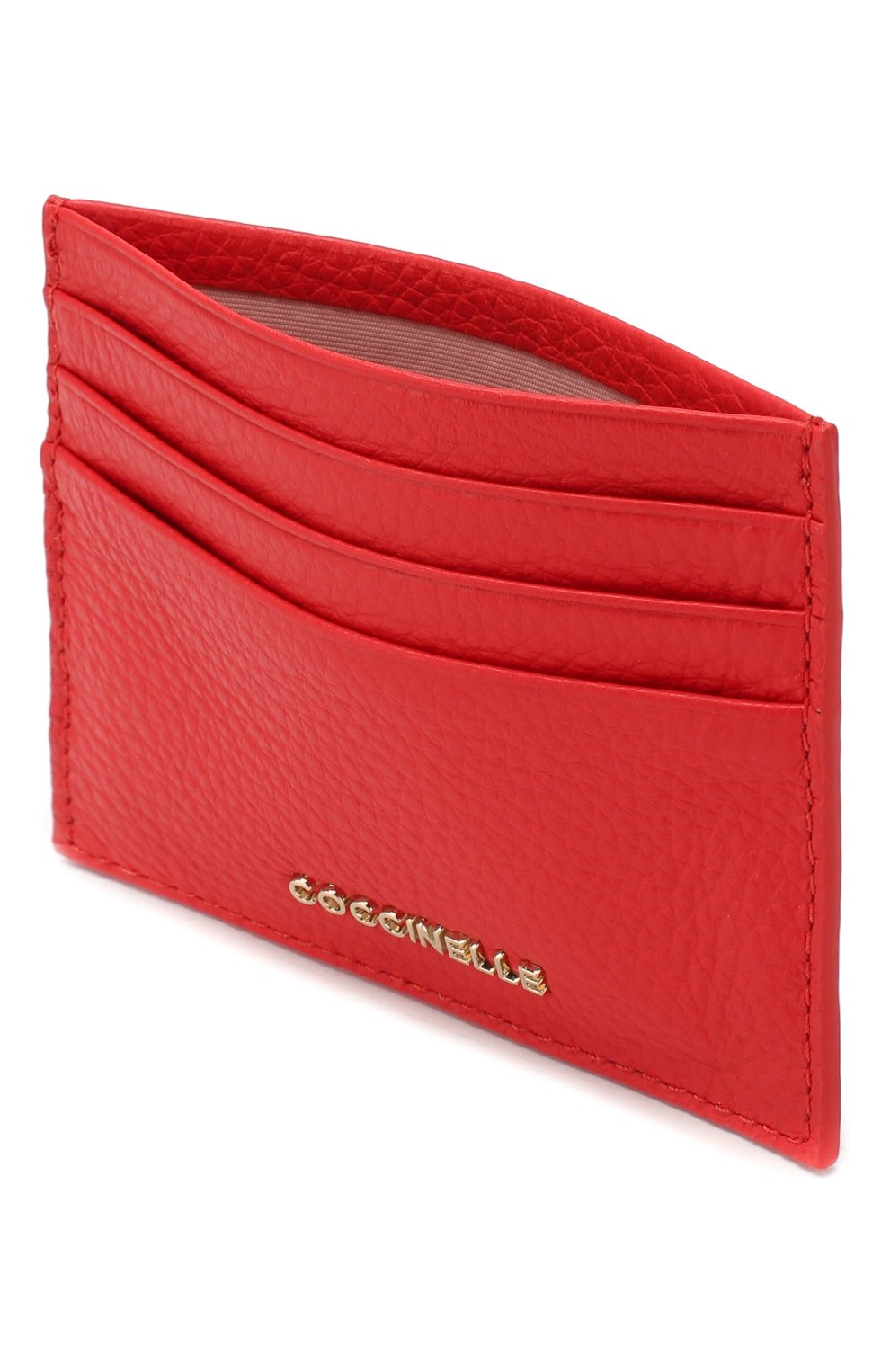 Женский кожаный футляр для кредитных карт COCCINELLE красного цвета, арт. E2 FW5 12 95 01 | Фото 3 (Материал: Натуральная кожа)