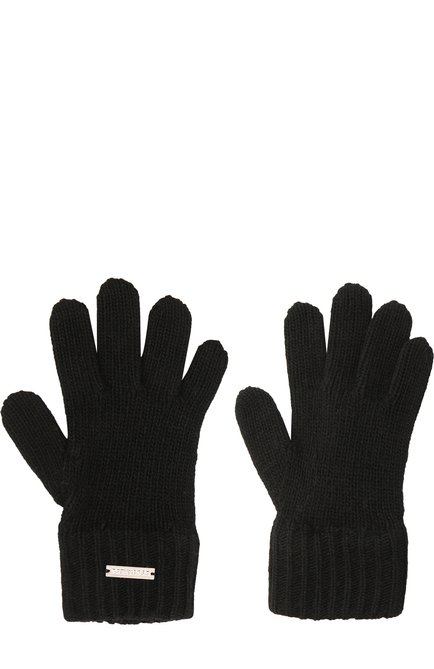Детские вязаные перчатки DSQUARED2 черного цвета, арт. DQ02FA-D00LL | Фото 2 (Статус проверки: Проверено, Проверена категория; Материал: Шерсть, Вискоза, Текстиль)