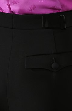 Женские шелковые брюки GIORGIO ARMANI черного цвета, арт. 9WHPP096/T00WY | Фото 5 (Материал внешний: Шелк; Длина (брюки, джинсы): Стандартные; Женское Кросс-КТ: Брюки-одежда; Статус проверки: Проверена категория)