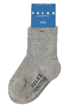 Детские хлопковые носки FALKE серого цвета, арт. 10487. | Фото 1 (Материал: Текстиль, Хлопок)