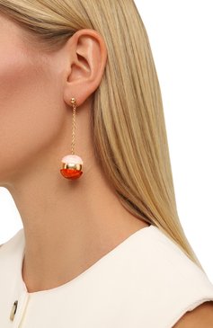 Женские серьги CRYSTALLINE JEWELLERY красного цвета, арт. 383А | Фото 2 (Региональные ограничения белый список (Axapta Mercury): Не проставлено; Нос: Не проставлено; Материал: Металл)
