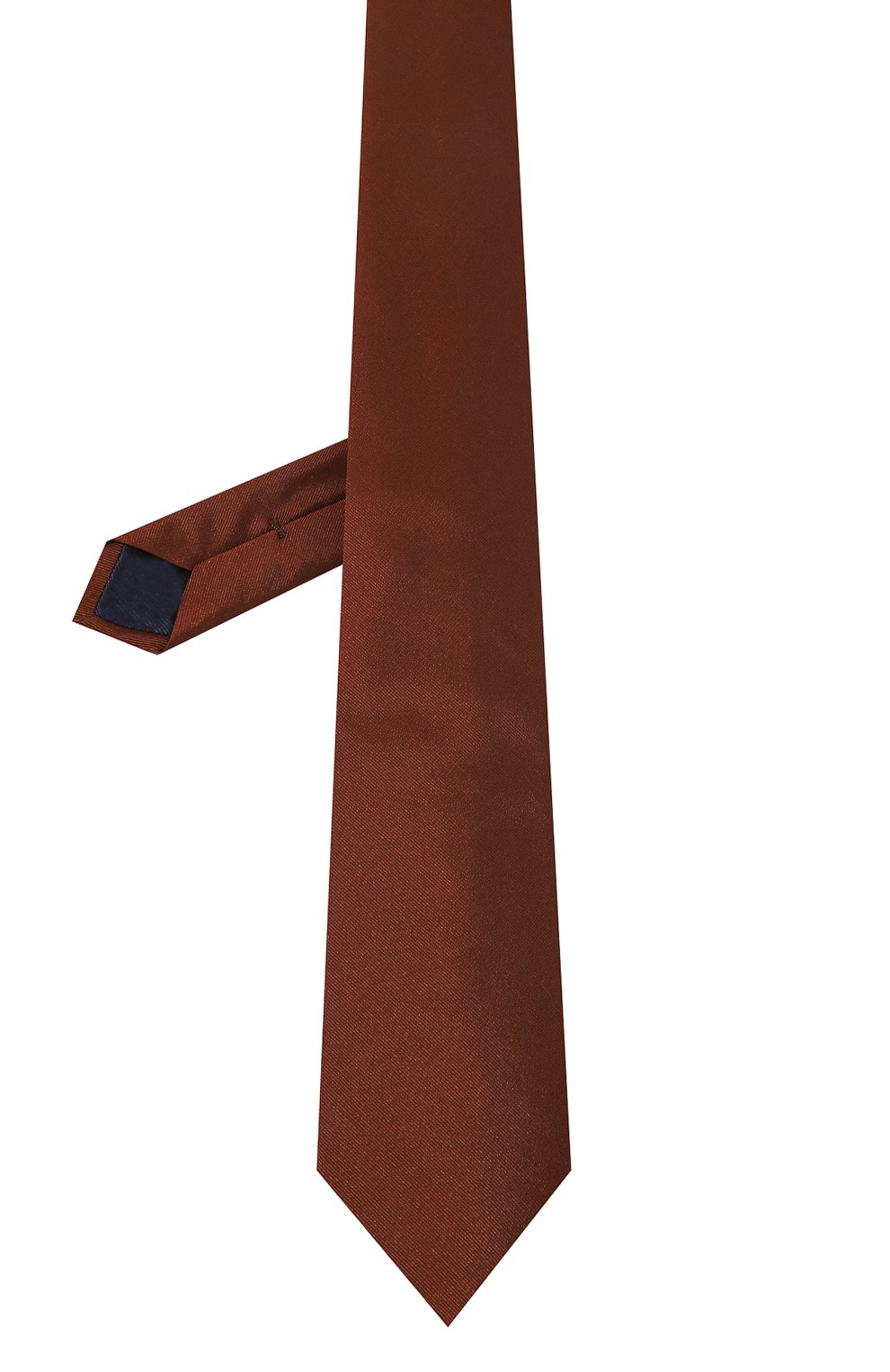 Мужской шелковый галстук CORNELIANI коричневого цвета, арт. 92U390-3820318 | Фото 3 (Материал: Текстиль, Шелк; Принт: Без принта; Материал сплава: Проставлено; Нос: Не проставлено)