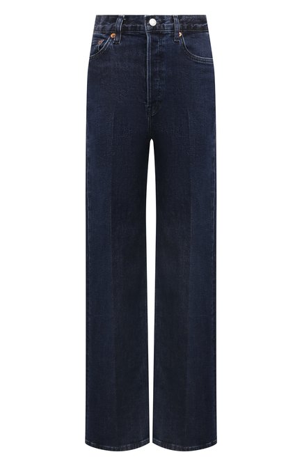 Женские джинсы RE/DONE синего цвета, арт. 190-03W7UHRWL | Фото 1 (Материал внешний: Хлопок; Драгоценные камни: Проставлено; Длина (брюки, джинсы): Удлиненные; Материал сплава: Проставлено)