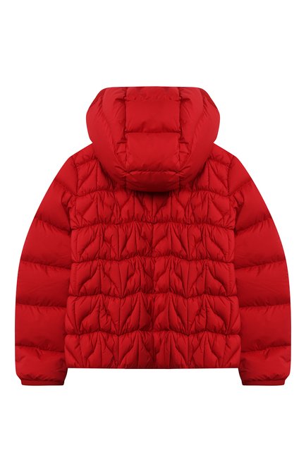 Детская пуховая куртка MONCLER красного цвета, арт. G2-954-1A53M-10-53333/8-10A | Фото 2 (Материал подклада: Синтетический материал; Рукава: Длинные; Материал внешний: Синтетический материал; Материал утеплителя: Пух и перо; Девочки Кросс-КТ: Пуховик-верхняя одежда; Кросс-КТ: Сезон: зима; Ростовка одежда: 10 - 11 лет | 140 - 146см, 8 лет | 128 см)