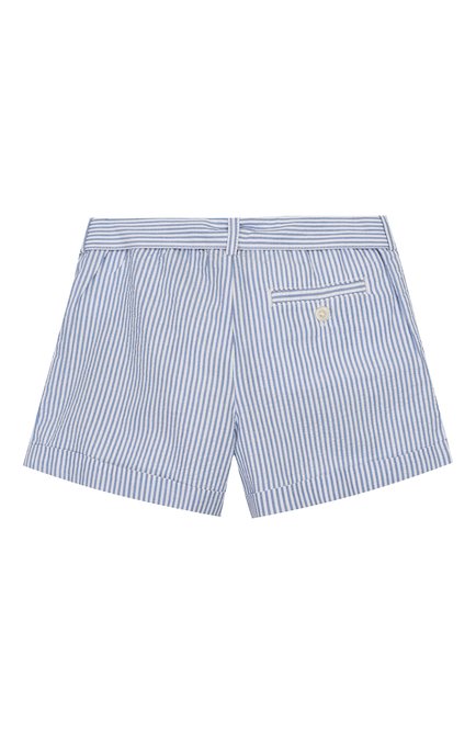 Детские хлопковые шорты POLO RALPH LAUREN голубого цвета, арт. 312784541 | Фото 2 (Материал внешний: Хлопок; Девочки Кросс-КТ: Шорты-одежда; Случай: Формальный; Ростовка одежда: 6 лет | 116 см, 7 лет | 122 см)