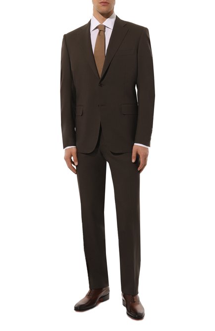 Мужской шерстяной костюм CANALI темно-коричневого цвета по цене 184500 руб., арт. 11220/10/FC04480 | Фото 1