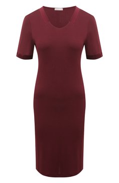 Женская сорочка HANRO бордового цвета, арт. 074976. | Фото 1 (Материал внешний: Синтетический материал, Хлопок; Материал сплава: Проставлено; Нос: Не проставлено)