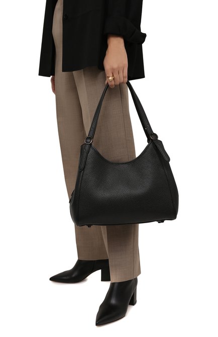 Женская сумка lori COACH черного цвета, арт. C4824 | Фото 2 (Размер: medium; Материал: Натуральная кожа; Сумки-технические: Сумки top-handle)