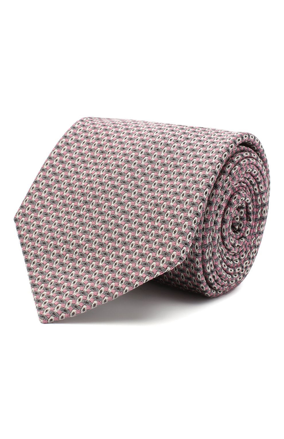 С принтом Brioni, Шелковый галстук с узором Brioni, Италия, Розовый, Шелк: 100%;, 4286498  - купить