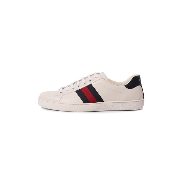 Кожаные кеды New Ace Gucci  386750 02JR0 Фото 4