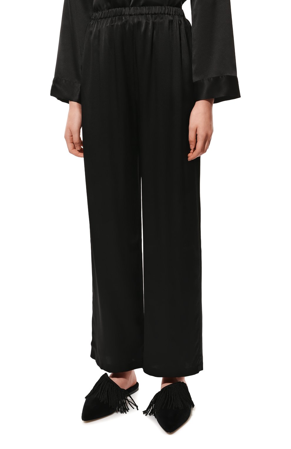 Женская шелковая пижама LUNA DI SETA черного цвета, арт. VLST08007 | Фото 5 (Материал внешний: Шелк)