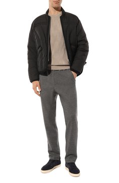Мужской джемпер EMPORIO ARMANI бежевого цвета, арт. 6R1MYC/1MFDZ | Фото 2 (Мужское Кросс-КТ: Джемперы; Рукава: Длинные; Материал внешний: Синтетический материал, Лиоцелл, �Растительное волокно; Длина (для топов): Стандартные; Принт: С принтом; Материал сплава: Проставлено; Драгоценные камни: Проставлено; Вырез: Круглый; Стили: Кэжуэл)