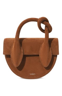 Женская сумка pretzel YUZEFI коричневого цвета, арт. YUZRS23-HB-PRZ-47 | Фото 1 (Сумки-технические: Сумки top-handle; Материал: Натуральная кожа; Ремень/цепочка: На ремешке; Размер: small)