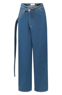 Женские джинсы LANVIN синего цвета, арт. RW-TR527D-DZ01-E20 | Фото 1 (Силуэт Ж (брюки и джинсы): Широкие; Кросс-КТ: Деним; Длина (брюки, джинсы): Стандартные; Материал внешний: Хлопок, Деним)