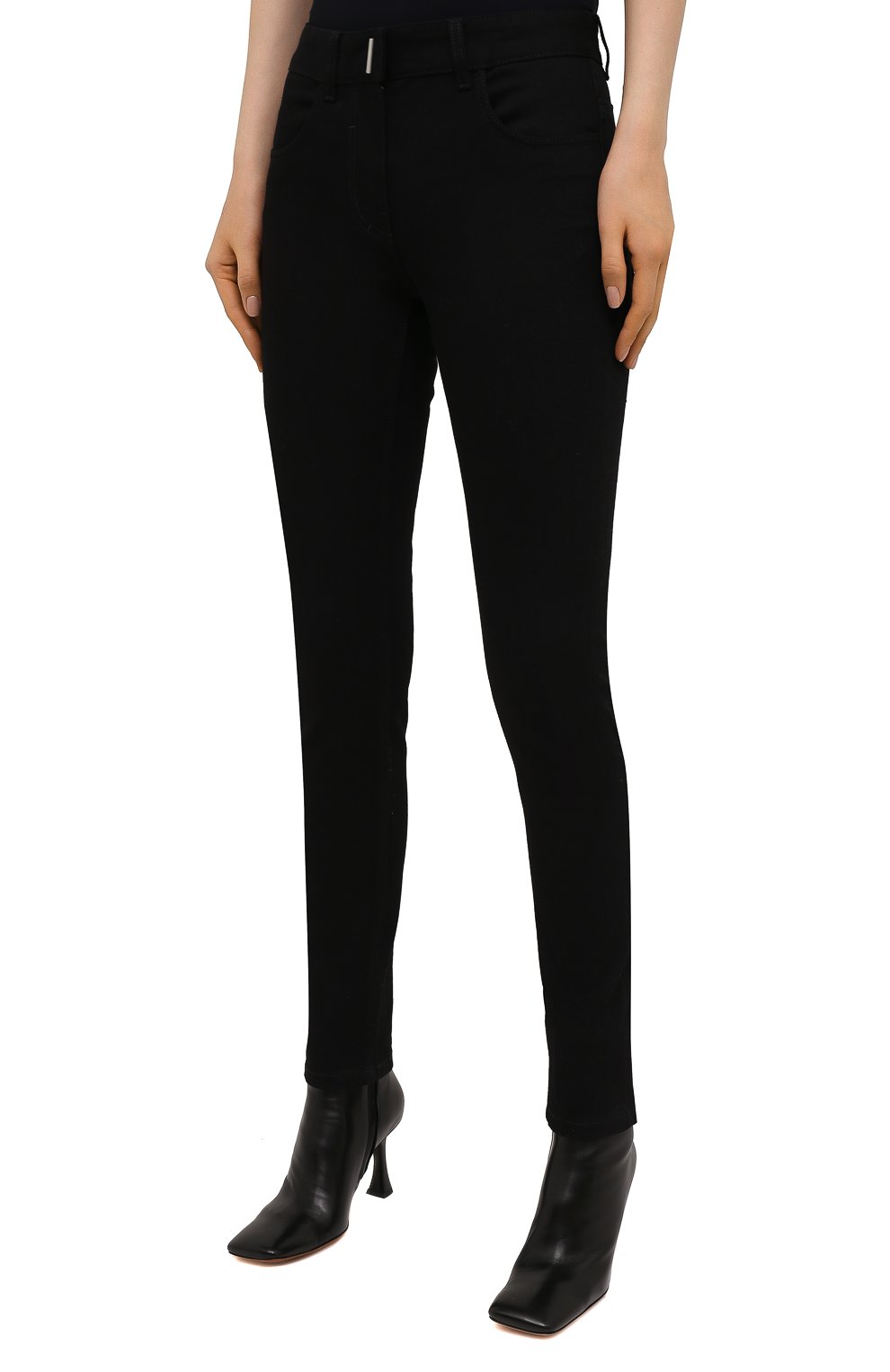 Женские джинсы GIVENCHY черного цвета, арт. BW50QH50MQ | Фото 3 (Кросс-КТ: Деним; Длина (брюки, джинсы): Стандартные; Материал внешний: Хлопок; Стили: Спорт-шик; Силуэт Ж (брюки и джинсы): Узкие)