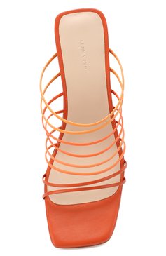 Женские кожаные мюли zoe REJINA PYO оранжевог о цвета, арт. H119/LEATHER | Фото 5 (Материал внутренний: Натуральная кожа; Каблук высота: Средний; Каблук тип: Устойчивый; Подошва: Плоская)