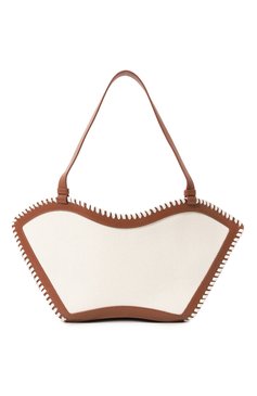 Женский сумка-тоут swing ELLEME бежевого цвета, арт. SWING T0TE/RAFFIA/LEATHER | Фото 6 (Сумки-технические: Сумки-шопперы; Ошибки технического описания: Нет ширины; Материал: Натуральная кожа, Растительное волокно; Материал сплава: Проставлено; Драгоценные камни: Проставлено; Размер: small)