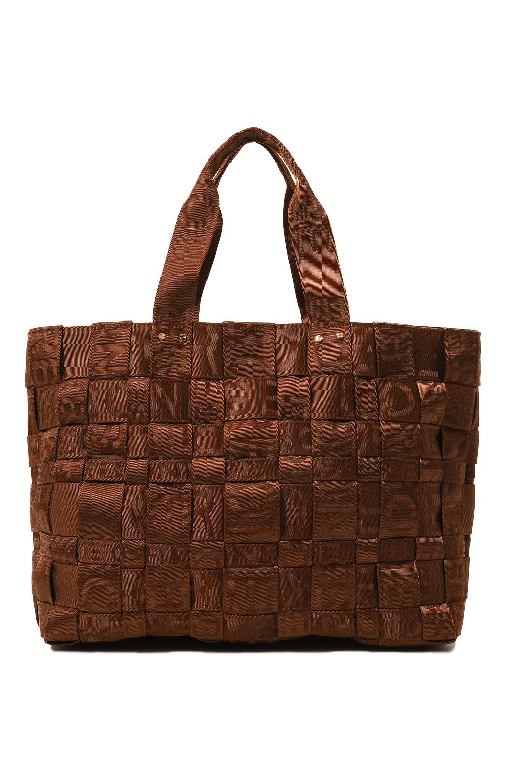 Женский сумка-тоут strapcycle large BORBONESE коричневого цвета, арт. 924522 | Фото 1 (Сумки-технические: Сумки-шопперы; Материал: Текстиль; Размер: large)