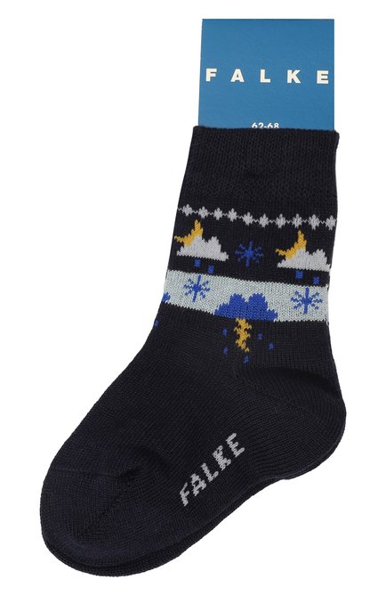 Детские хлопковые носки FALKE темно-синего цвета, арт. 10029. | Фото 1 (Нос: Не проставлено; Материал: Хлопок, Текстиль; Материал сплава: Проставлено)