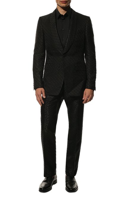 Мужской костюм из смеси шерсти и вискозы BURBERRY черного цвета по цене 362500 руб., арт. 8014544 | Фото 1