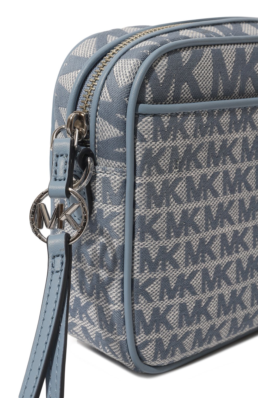 Женская сумка jet set MICHAEL MICHAEL KORS голубого цвета, арт. 32T2ST9C7I | Фото 3 (Сумки-технические: Сумки через плечо; Ремень/цепочка: На ремешке; Материал: Текстиль; Размер: small)