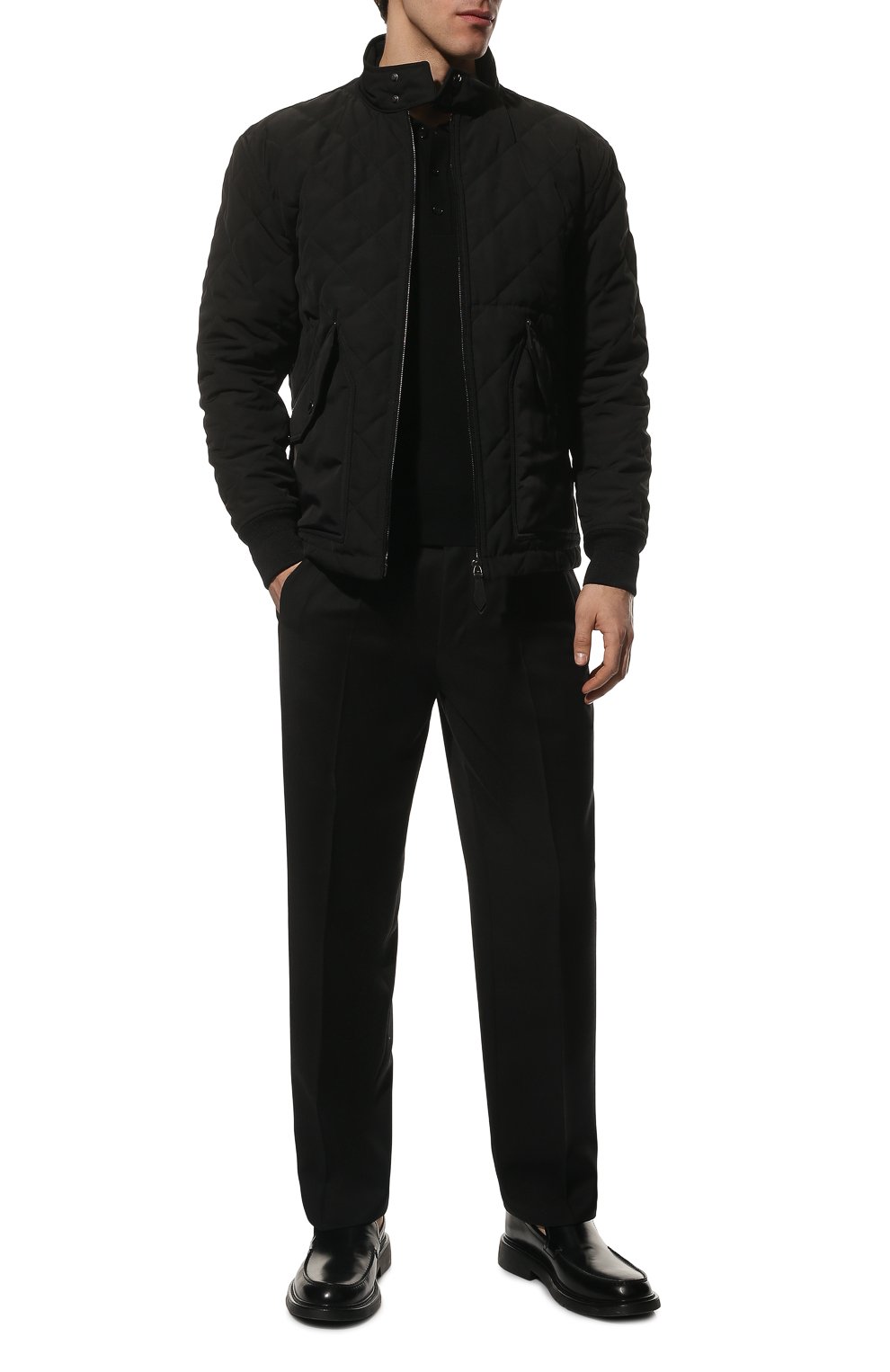 Мужские шерстяные брюки ERMENEGILDO ZEGNA черного цвета, арт. 320F00/75AD12 | Фото 2 (Материал внешний: Шерсть; Длина (брюки, джинсы): Стандартные; Стили: Классический; Случай: Формальный; Материал подклада: Вискоза)