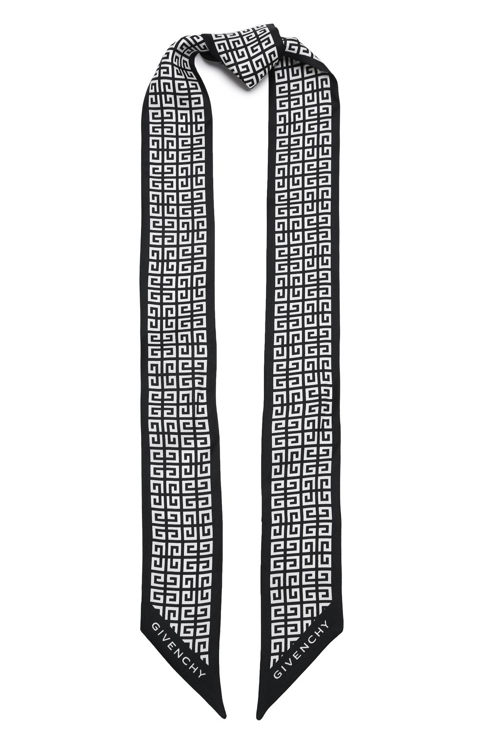 Шарфы Givenchy, Шелковый шарф-бандо Givenchy, Италия, Чёрно-белый, Шелк: 100%;, 13385486  - купить