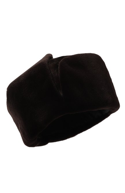 Мужская шапка-ушанка из меха каракуля и норки KUSSENKOVV темно-коричневого цвета, арт. 337110204126 | Фото 1 (Материал: Натуральный мех)
