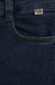 Детские джинсы IL GUFO темно-синего цвета, арт. A23PL388J0039/2A-4A | Фото 3 (Детали: Однотон ный; Материал сплава: Проставлено; Нос: Не проставлено; Материал внешний: Хлопок)
