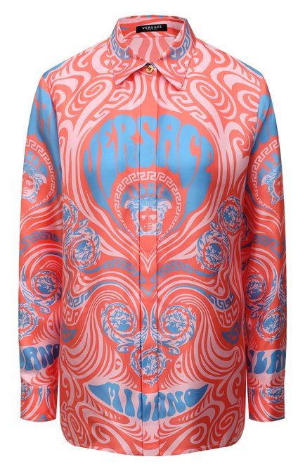 Женская шелковая блузка VERSACE разноцветного цвета по цене 119500 руб., арт. 1001360/1A02873 | Фото 1