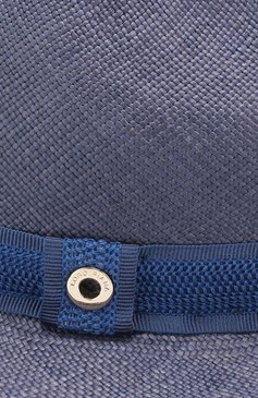 Женская шляпа mia LORO PIANA синего цвета, арт. FAF6732 | Фото 3 (Материал сплава: Проставлено, Проверено; Нос: Не проставлено; Материал: Растительное волокно; Статус проверки: Проверено, Проверена категория)