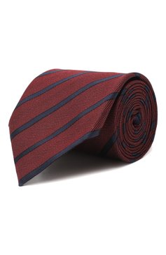 Мужской шелковый галстук ZEGNA бордового цвета, арт. Z8D34/1XW | Фото 1 (Принт: С принтом; Материал: Текстиль, Шелк; Материал сплава: Проставлено; Нос: Не проставлено)