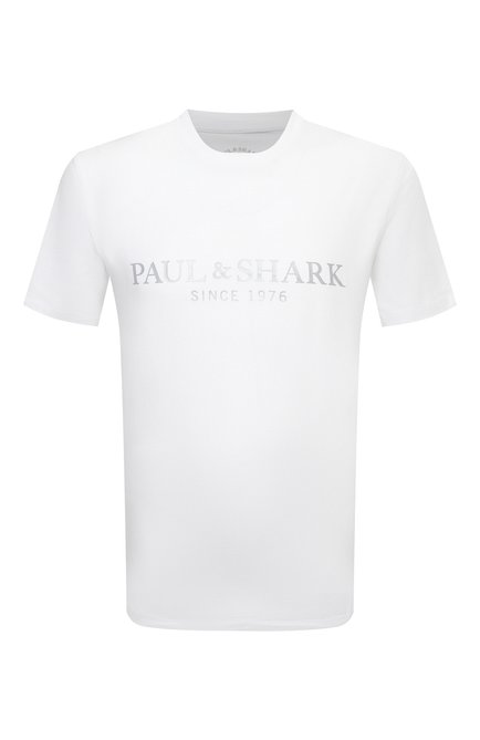 Мужская хлопковая футболка PAUL&SHARK белого цвета, арт. 11311631/HLK | Фото 1 (Материал внешний: Хлопок; Длина (для топов): Стандартные; Рукава: Короткие; Принт: С принтом; Стили: Кэжуэл)