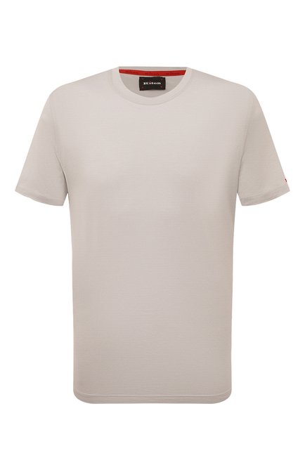 Мужская хлопковая футболка KITON светло-серого цвета, арт. UK1165 | Фото 1 (Длина (для топов): Стандартные; Рукава: Короткие; Материал внешний: Хлопок; Стили: Кэжуэл; Принт: Без принта)