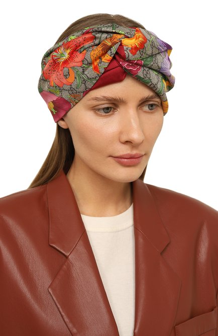 Женский шелковая повязка на головы GUCCI разноцветного цвета, арт. 609319 3GC02 | Фото 2
