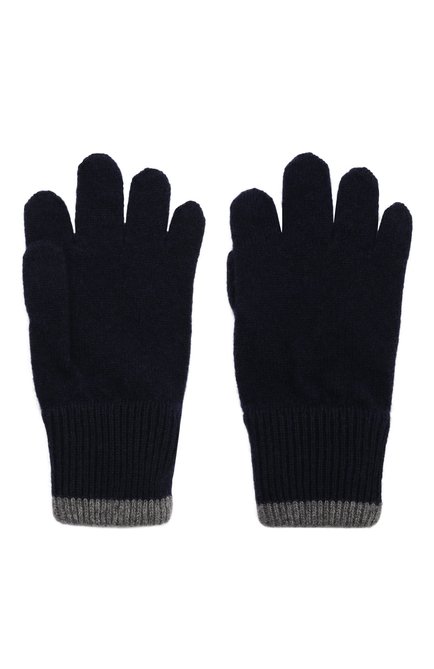 Детские кашемировые перчатки BRUNELLO CUCINELLI темно-синего цвета, арт. B22M90100C | Фото 2 (Материал: Кашемир, Шерсть, Текстиль)
