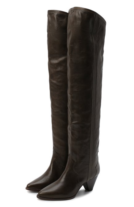 Женские кожаные ботфорты remko ISABEL MARANT темно-коричневого цвета по цене 0 руб., арт. REMK0/CD0035-20A041S | Фото 1