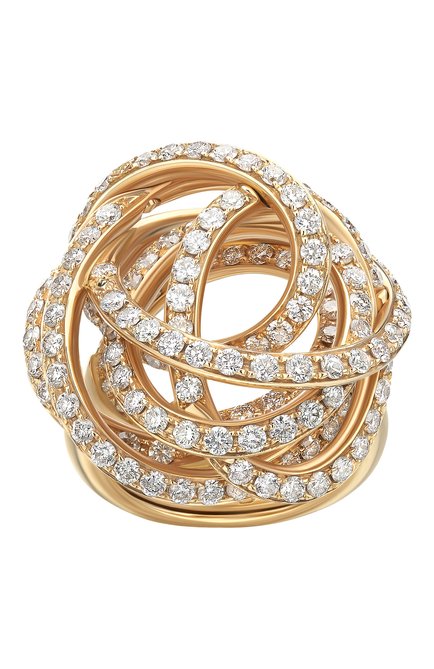 Женские кольцо DE GRISOGONO бесцветного цвета, арт. 54102/04 | Фото 2 (Материал сплава: Розовое золото; Драгоценные камни: Бриллианты)