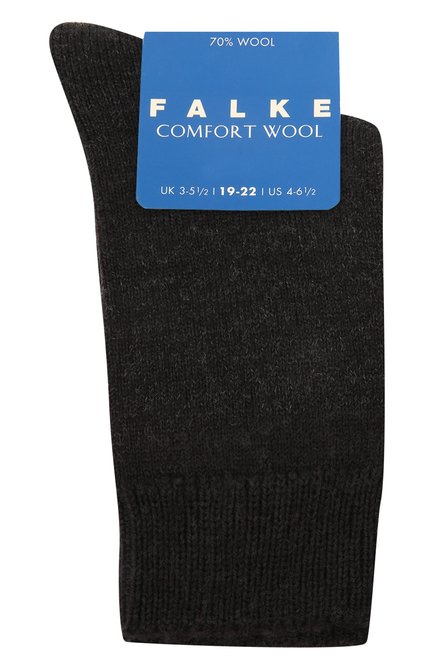 Детские утепленные носки comfort wool FALKE темно-серого цвета, арт. 10488 | Фото 1 (Статус проверки: Проверена категория, Проверено; Материал: Шерсть, Текстиль; Кросс-КТ: Школьные аксессуары, Носки; Региональные ограничения белый список (Axapta Mercury): RU)