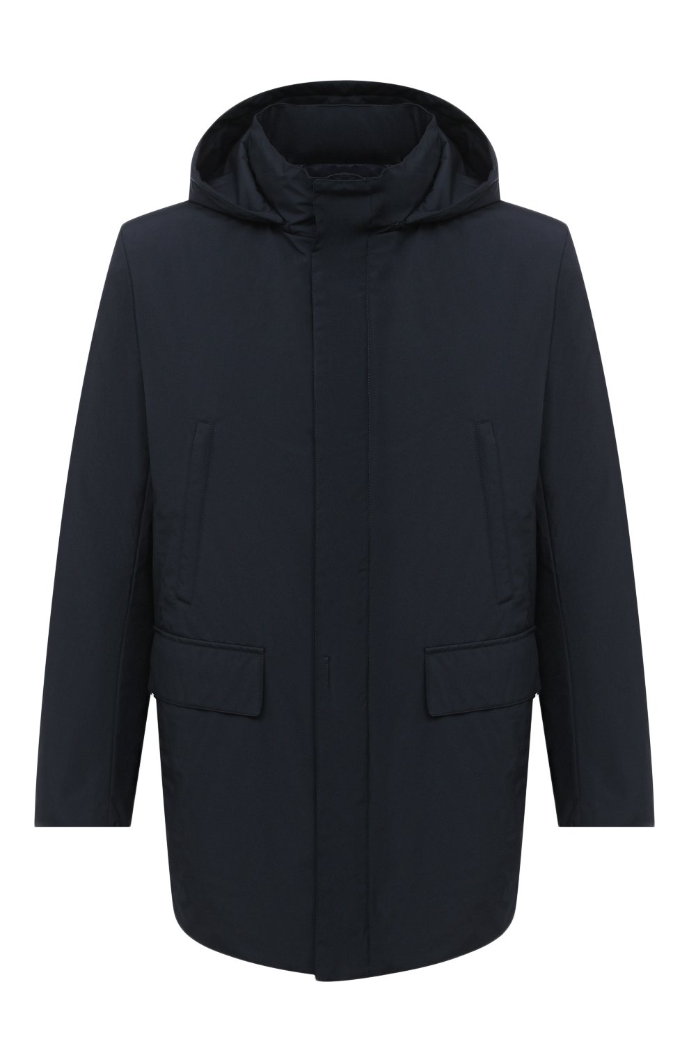 Мужская утепленная куртка GIMO'S темно-синего цвета, арт. 20AI.U.340.730 | Фото 1 (Кросс-КТ: Куртка; Рукава: Длинные; Длина (верхняя одежда): До середины бедра; Материал внешний: Синтетический материал; Мужское Кросс-КТ: утепленные куртки; Стили: Классический; Материал подклада: Синтетический материал)