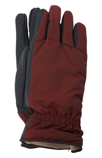 Мужские утепленные перчатки LORO PIANA бордового цвета, арт. FAI9728 | Фото 1 (Кросс-КТ: Пуховик; Региональные ограничения белый список (Axapta Mercury): RU; Материал: Натуральная кожа)
