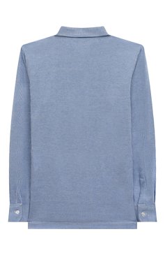 Детская хлопковая рубашка ALETTA голубого цвета, арт. AM220777L-33/4A-8A | Фото 2 (Рукава: Длинные; Материал внешний: Хлопок; Стили: Классический)