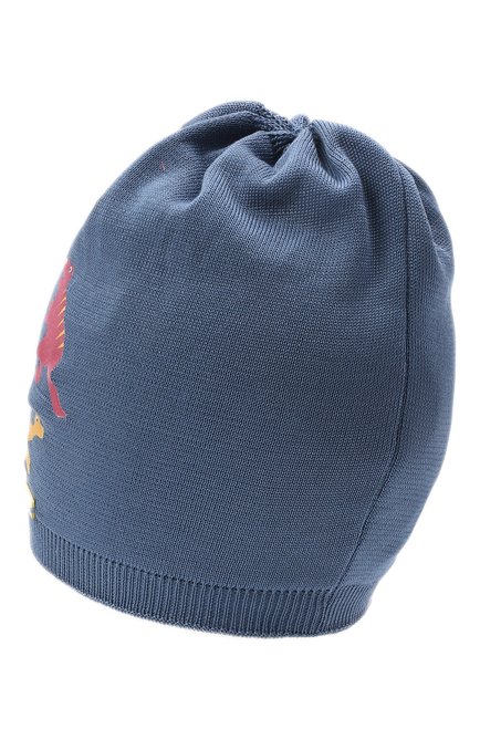 Детского хлопковая шапка IL TRENINO синего цвета, арт. 22 7805 | Фото 2 (Материал: Хлопок, Текстиль)